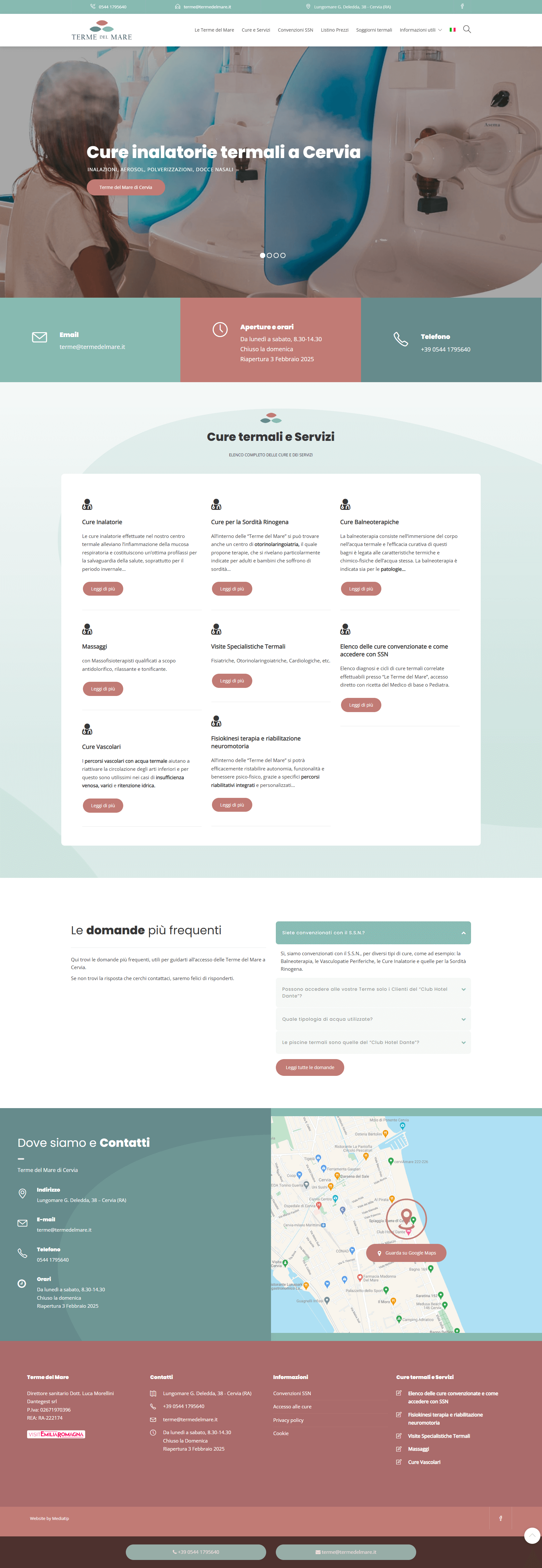 home page del sito delle terme del mare a cervia