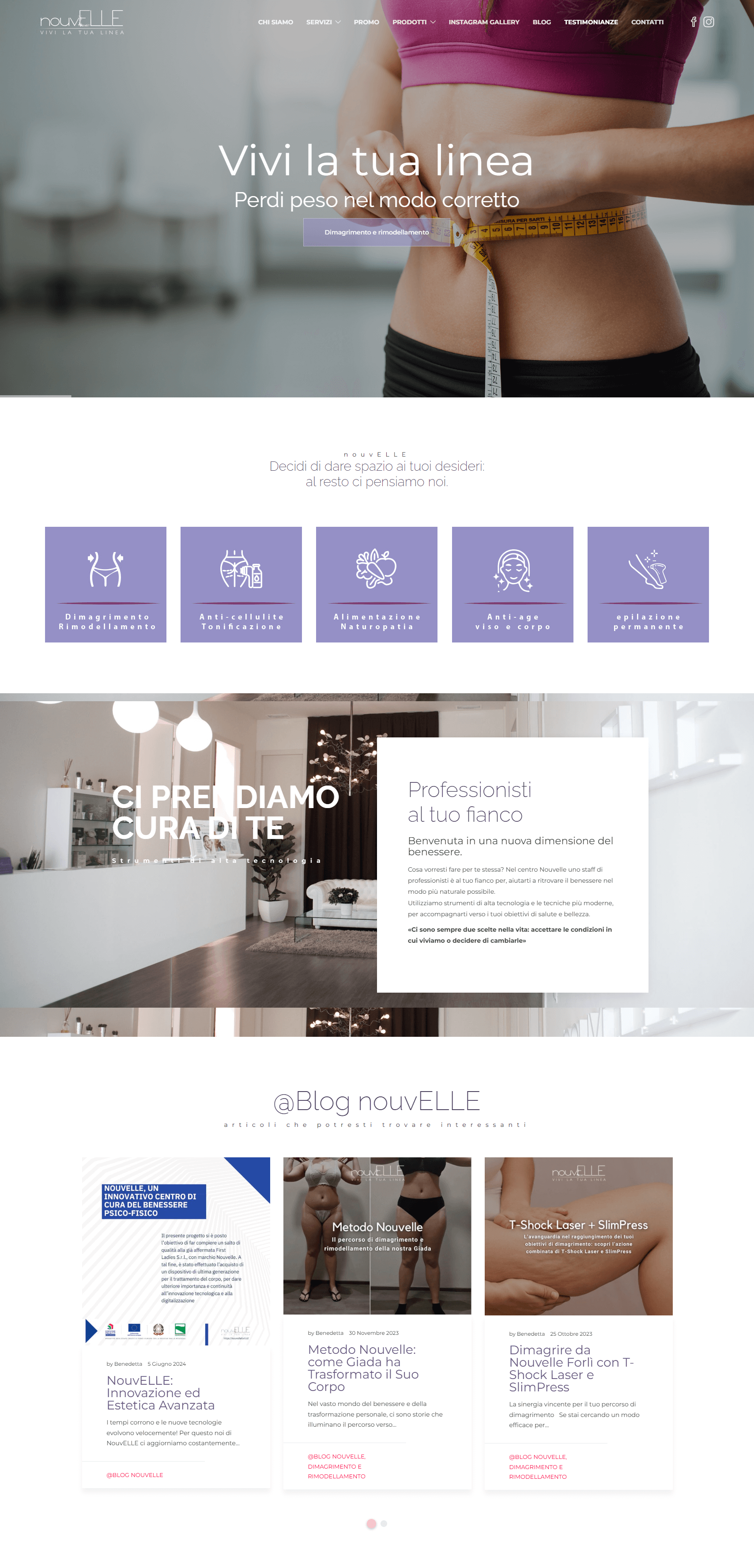 home page nouvelle centro estetico