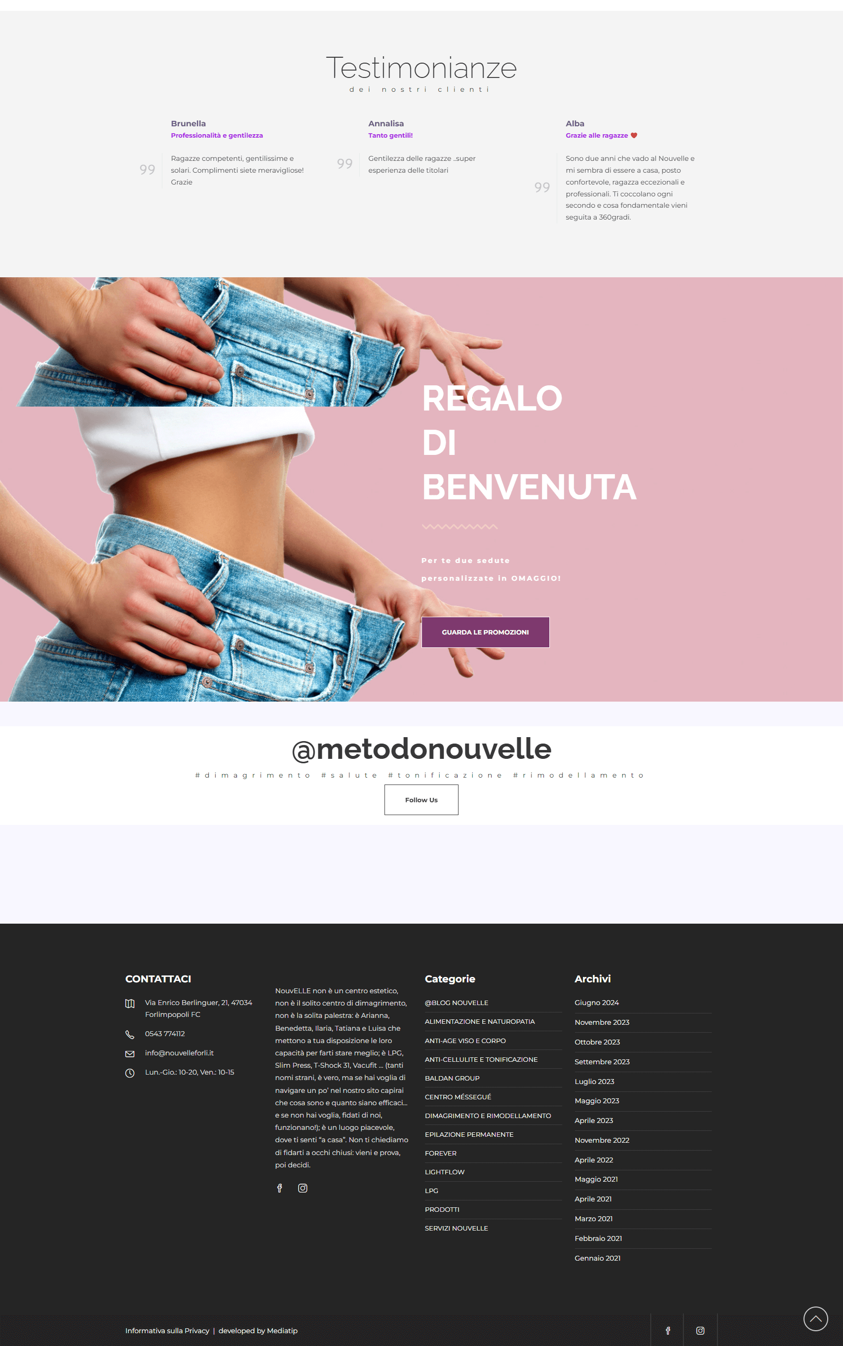 home page nouvelle centro estetico