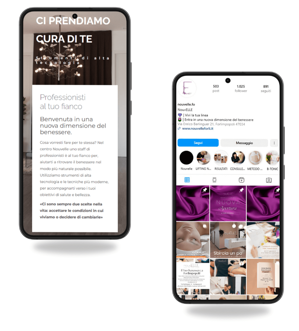pagina instagram da mobile di nouvelle