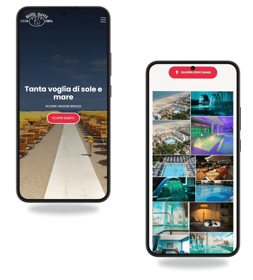 visualizzazione mobile del sito del club hotel dante cervia