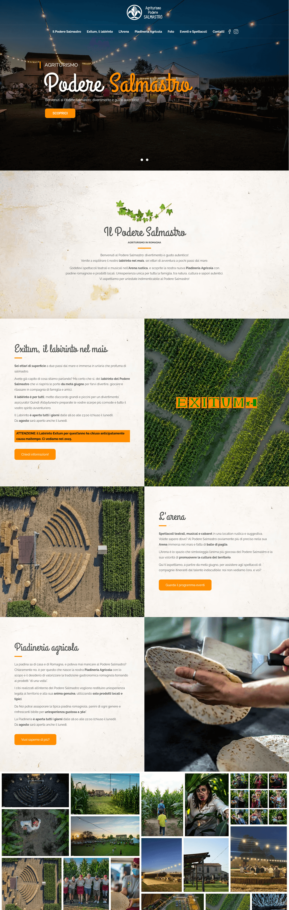 Schermata desktop del sito Podere Salmastro