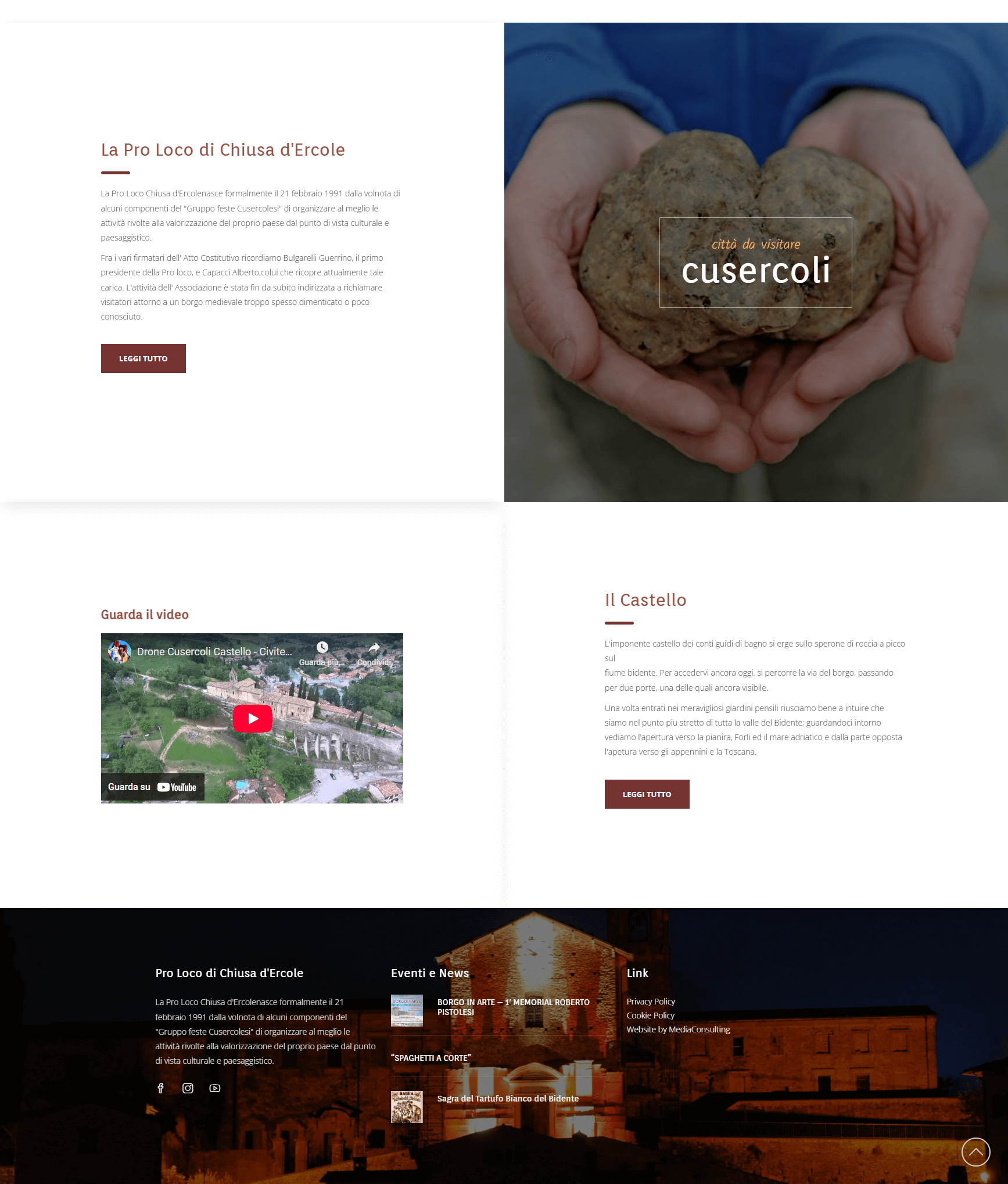 home page del sito della pro loco della chiusa d'ercole