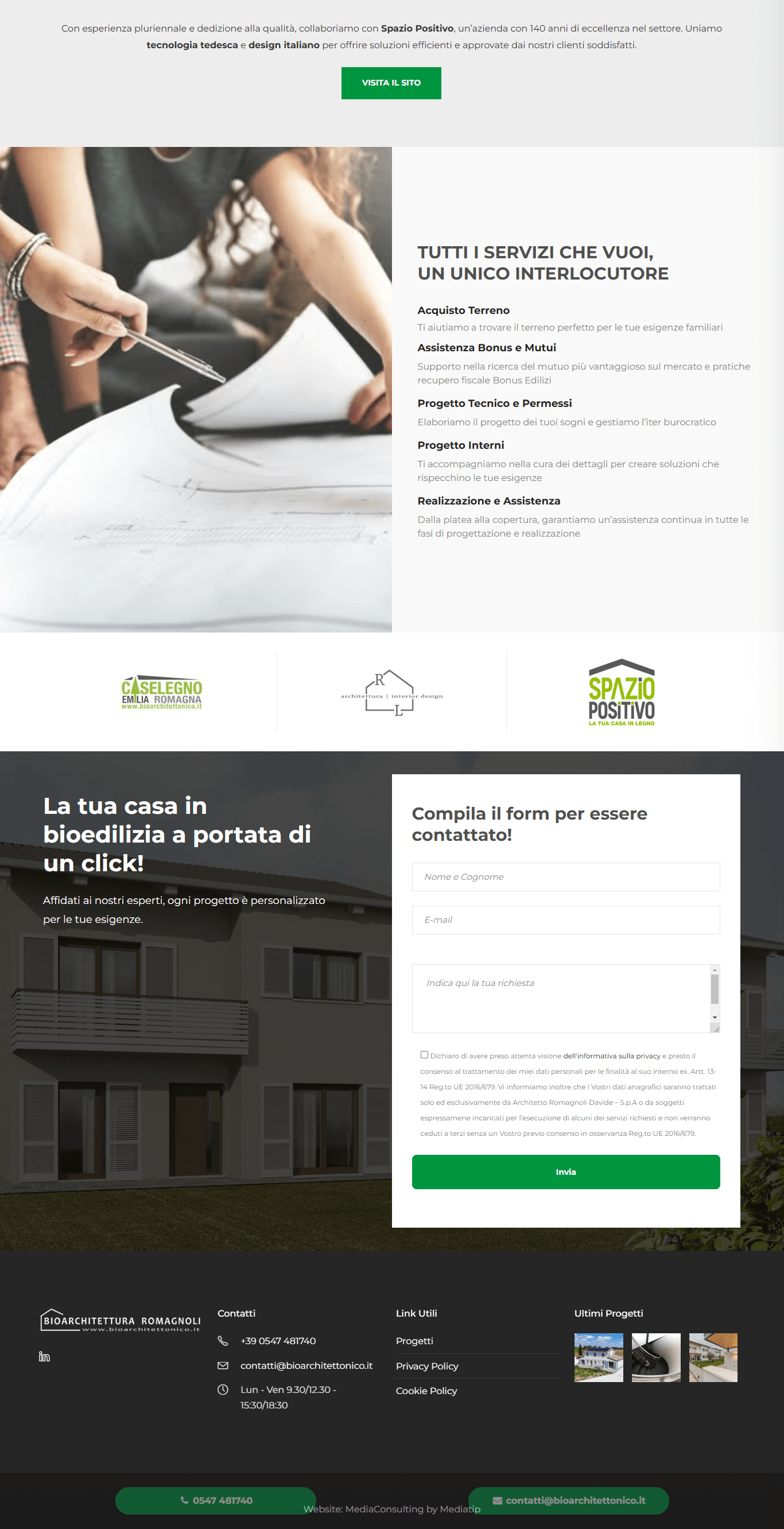 home page del sito di architetto davide romagnoli