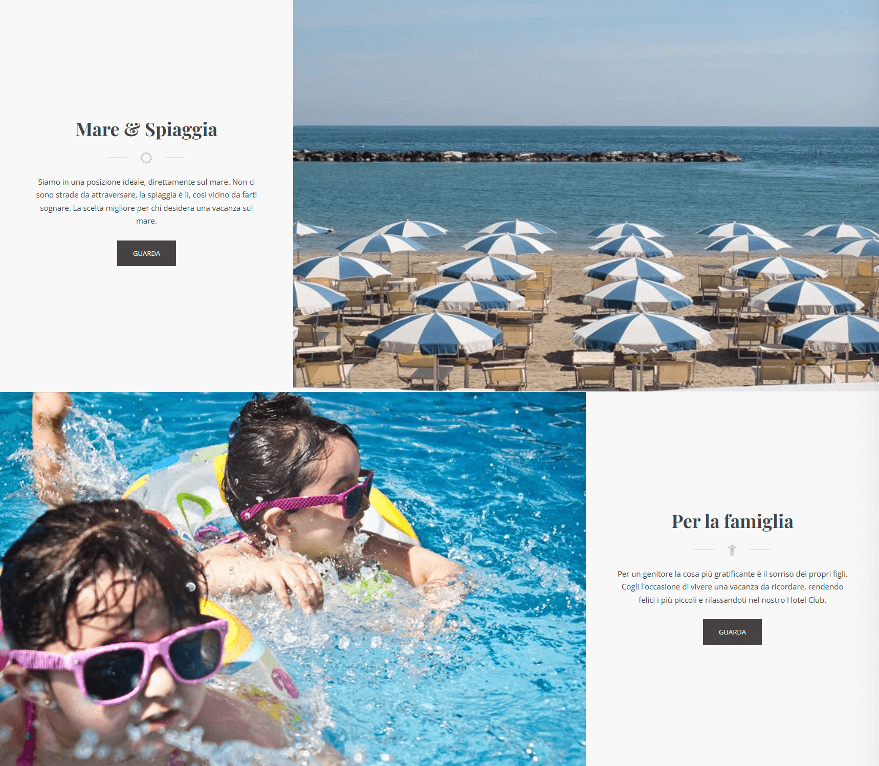 home page del sito del grand hotel azzurra