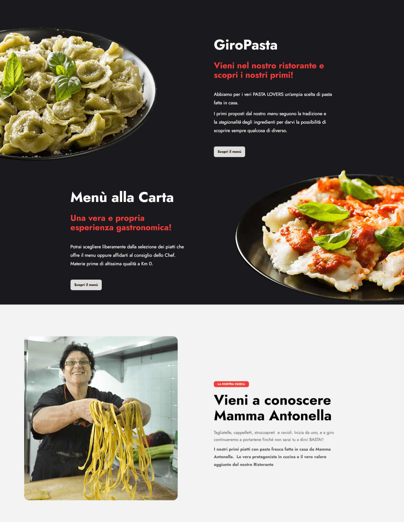 versione desktop sito ristorantino pineta