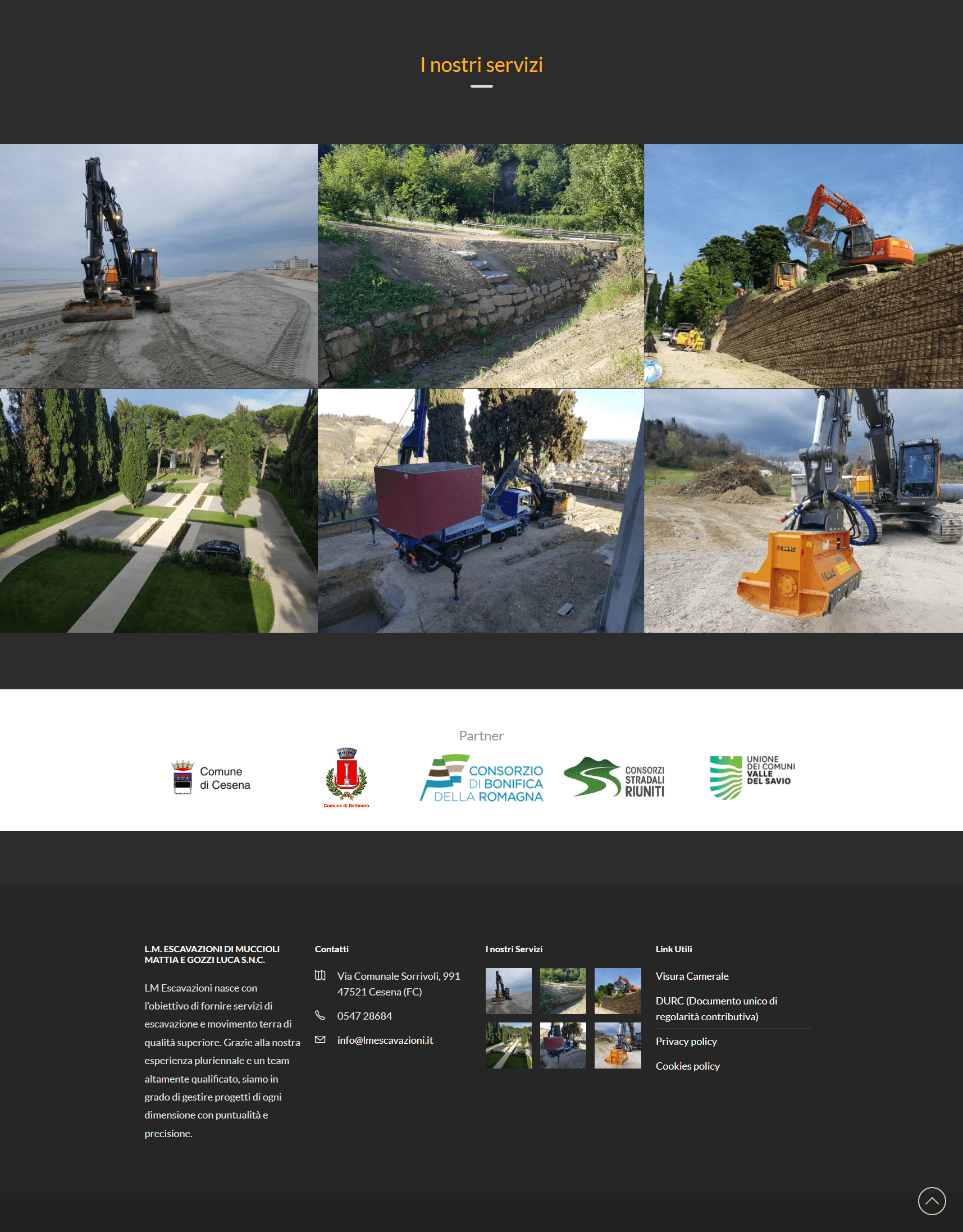 Versione desktop del sito LM Escavazioni