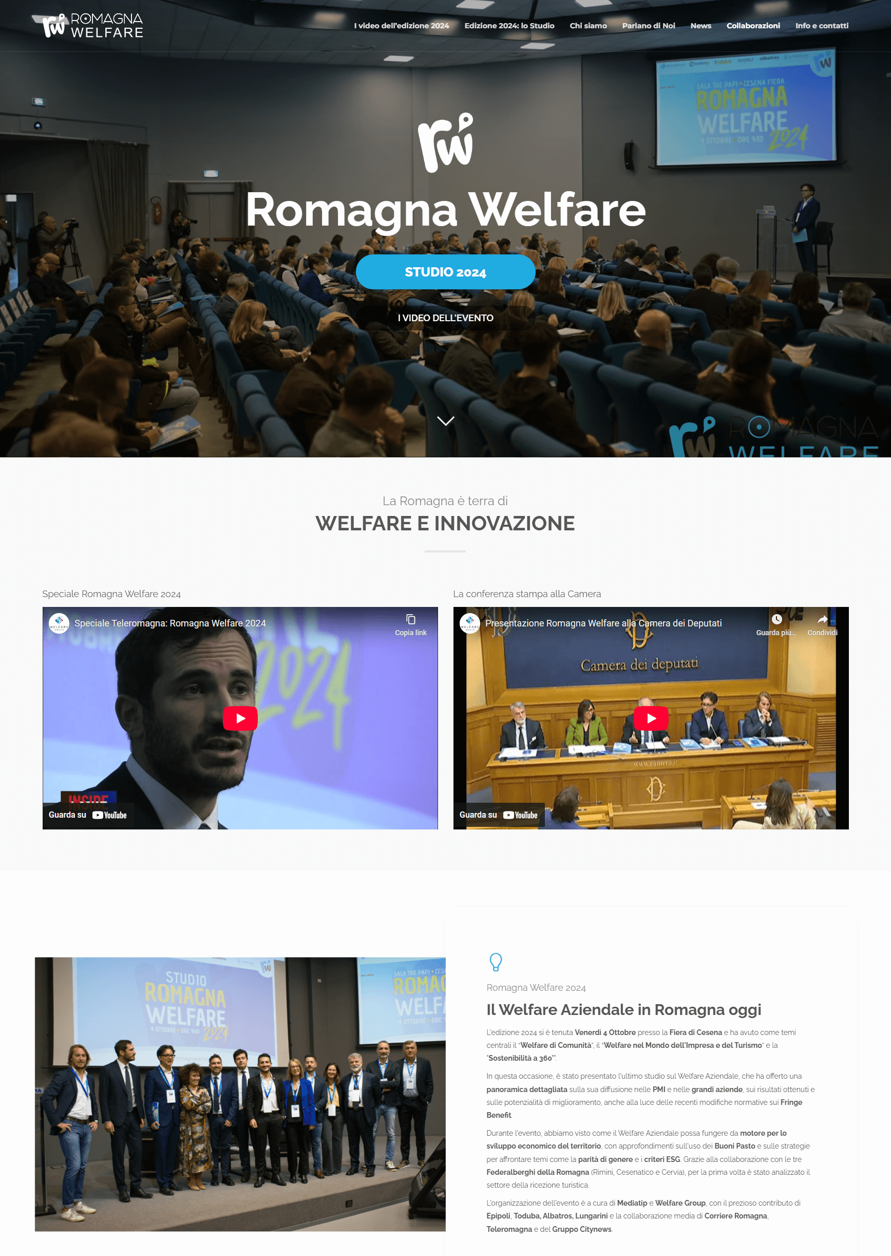 home page del sito di romagna welfare