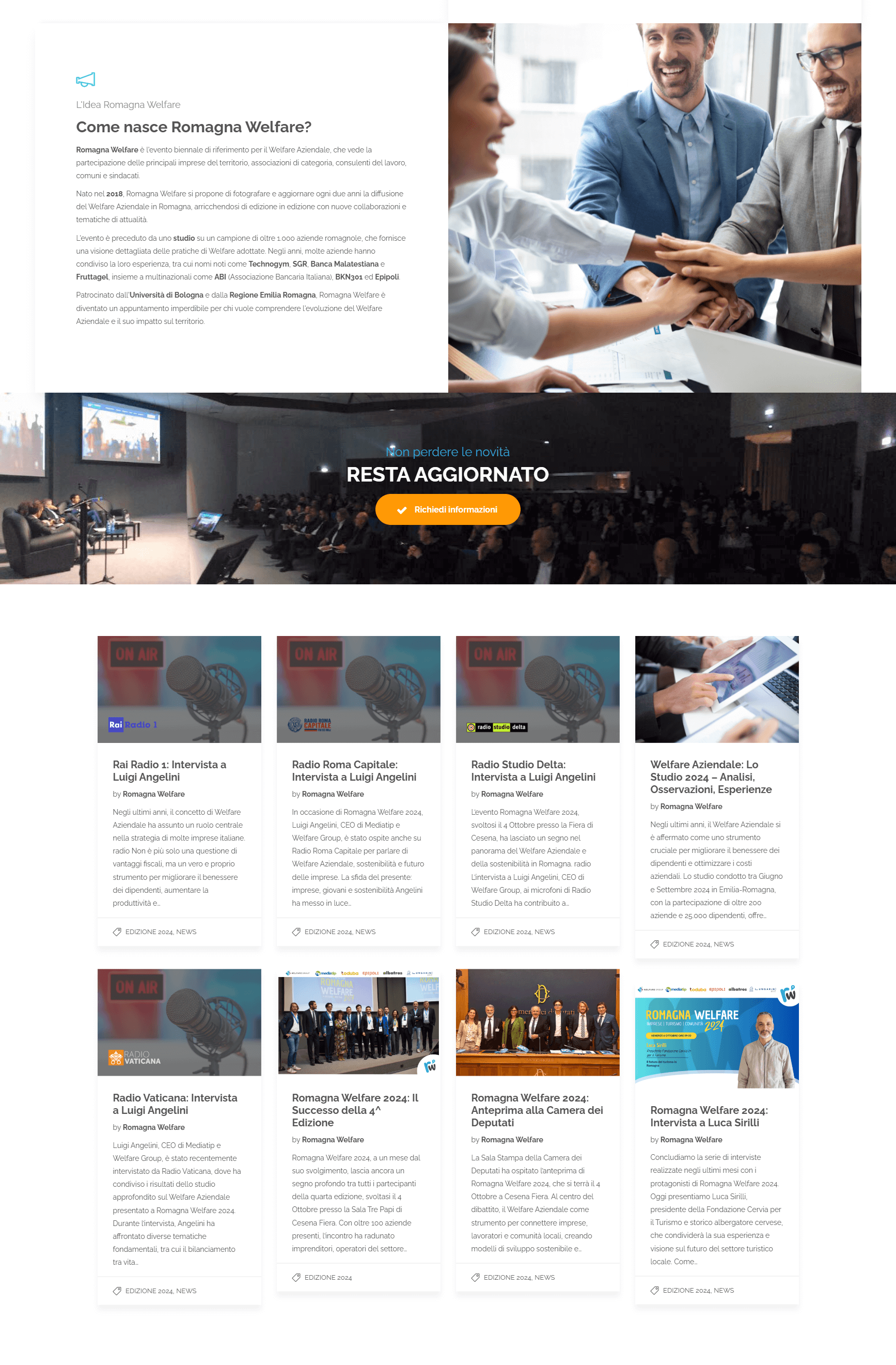 home page del sito di romagna welfare