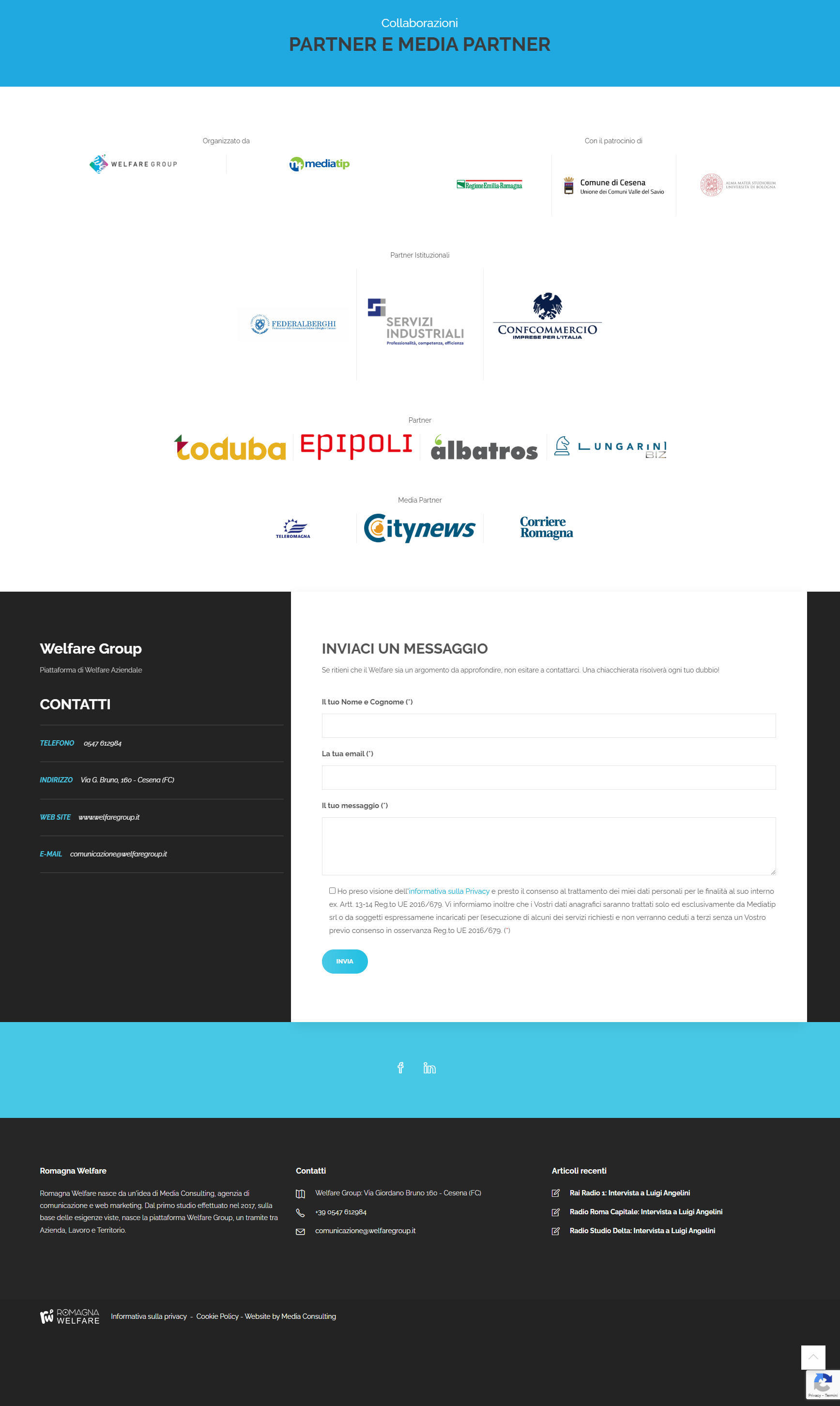 home page del sito di romagna welfare