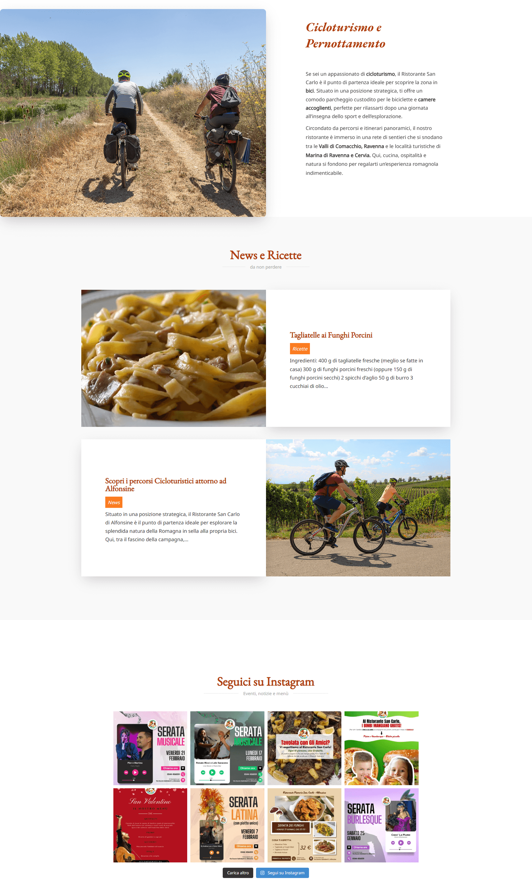 home page sito ristorante san carlo