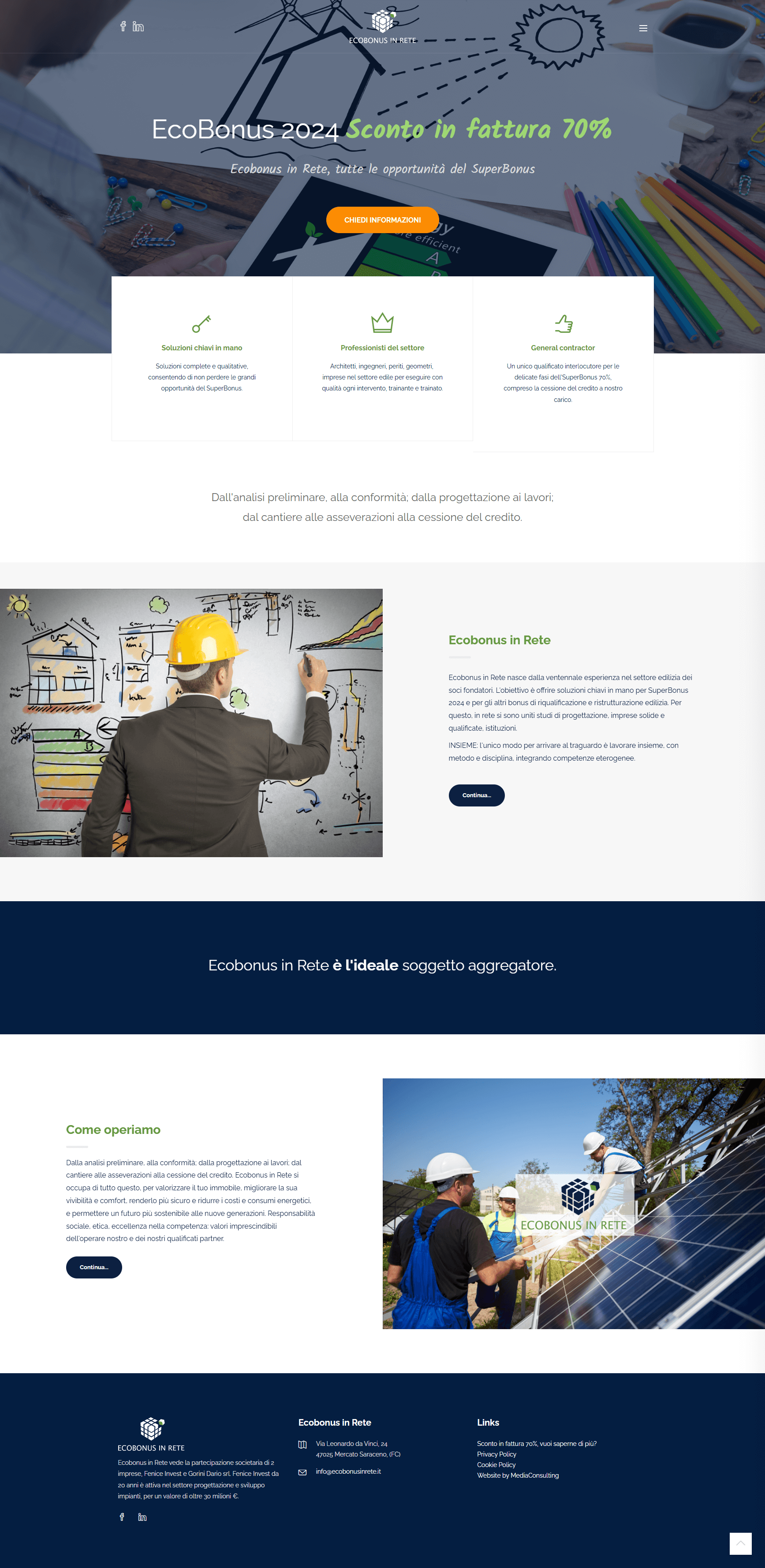 home page del sito di ecobonus in rete