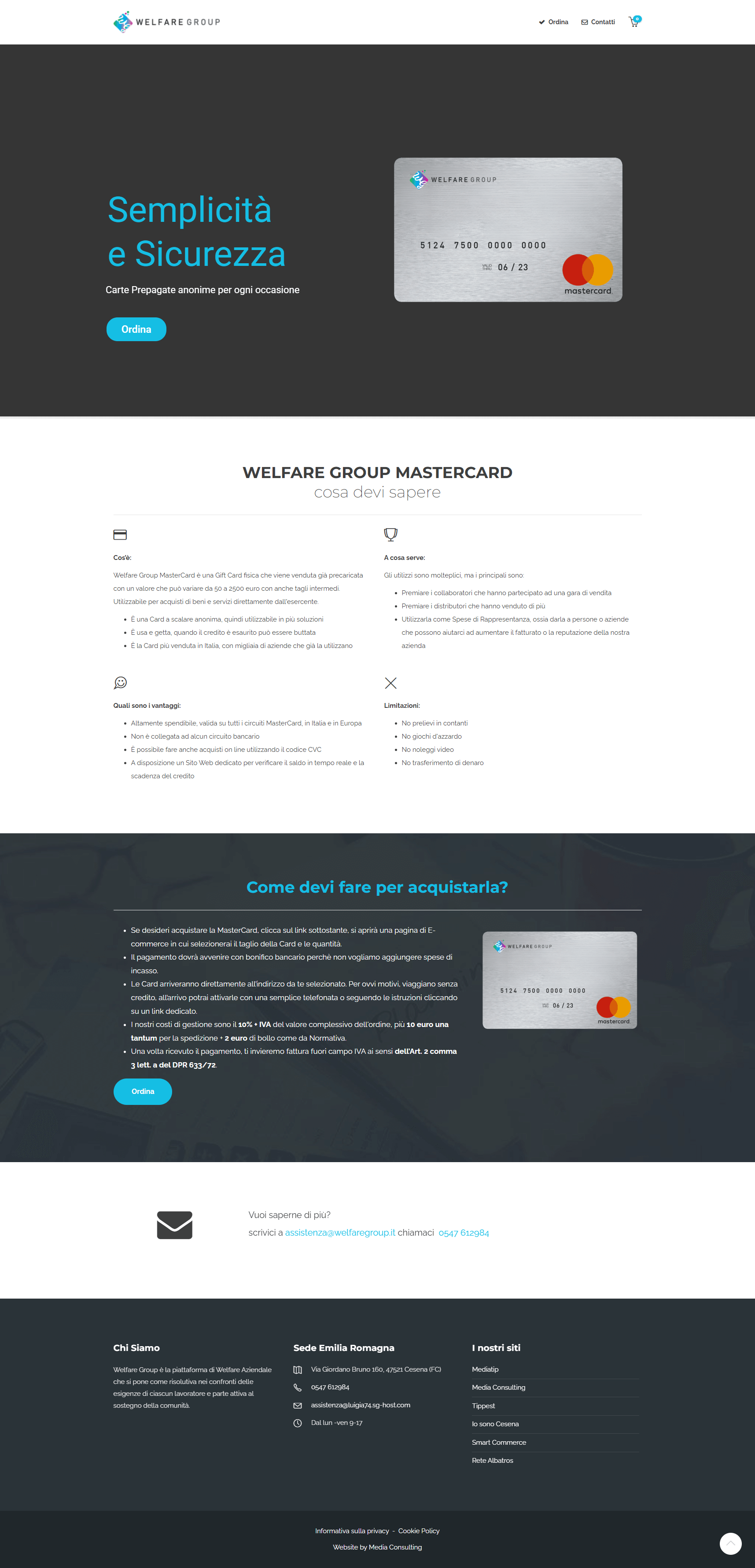 home page del sito welfare group mastercard