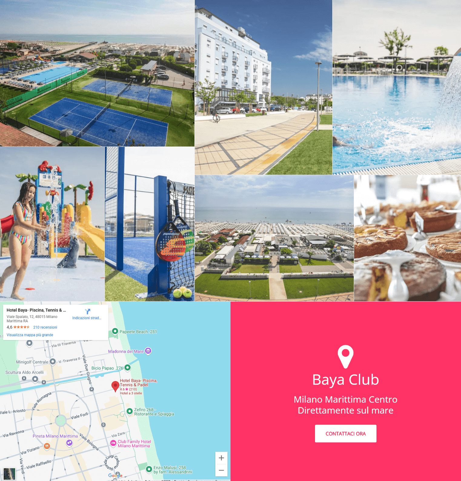 Schermata homepage desktop del sito hotel baya