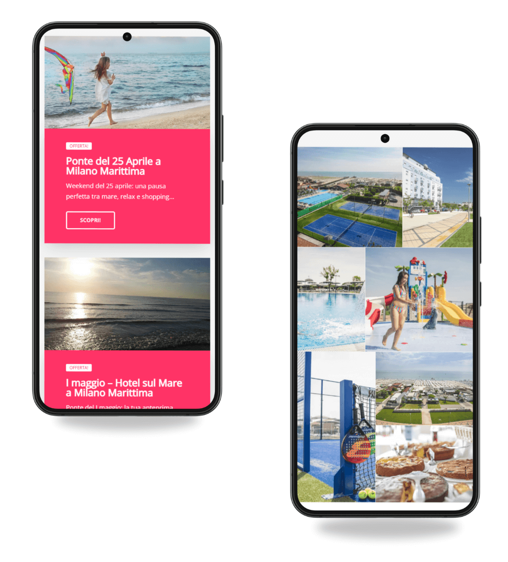 Schermata mobile del sito web Hotel Baya