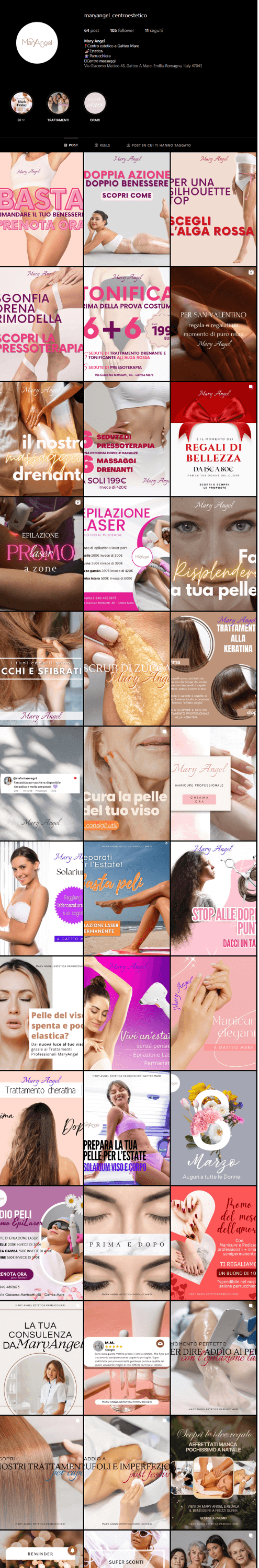 Schermata mobile pagina instagram di Mary Angel